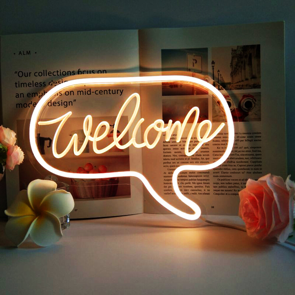 Qomolangma Warm White 12.2 » X 8.85 » LED Neon Sign « Welcome »