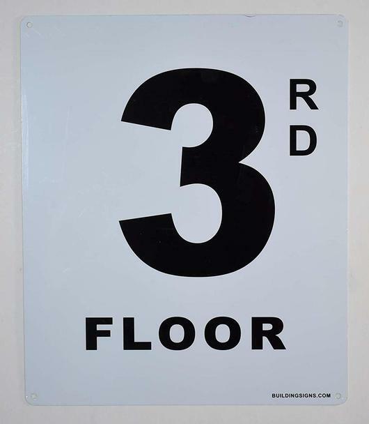 3rd Floor Sign (White, Rust Free , 10X12 inch)-Grand Canyon Line–REF24-1027