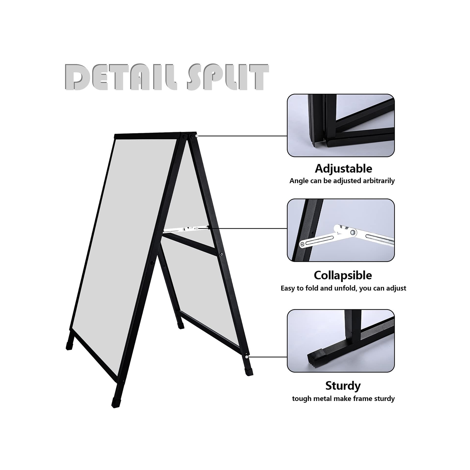 24 x 36 Inch A Frame Sign Double-Sided Folding Sandwich Board Heavy Duty Slid…