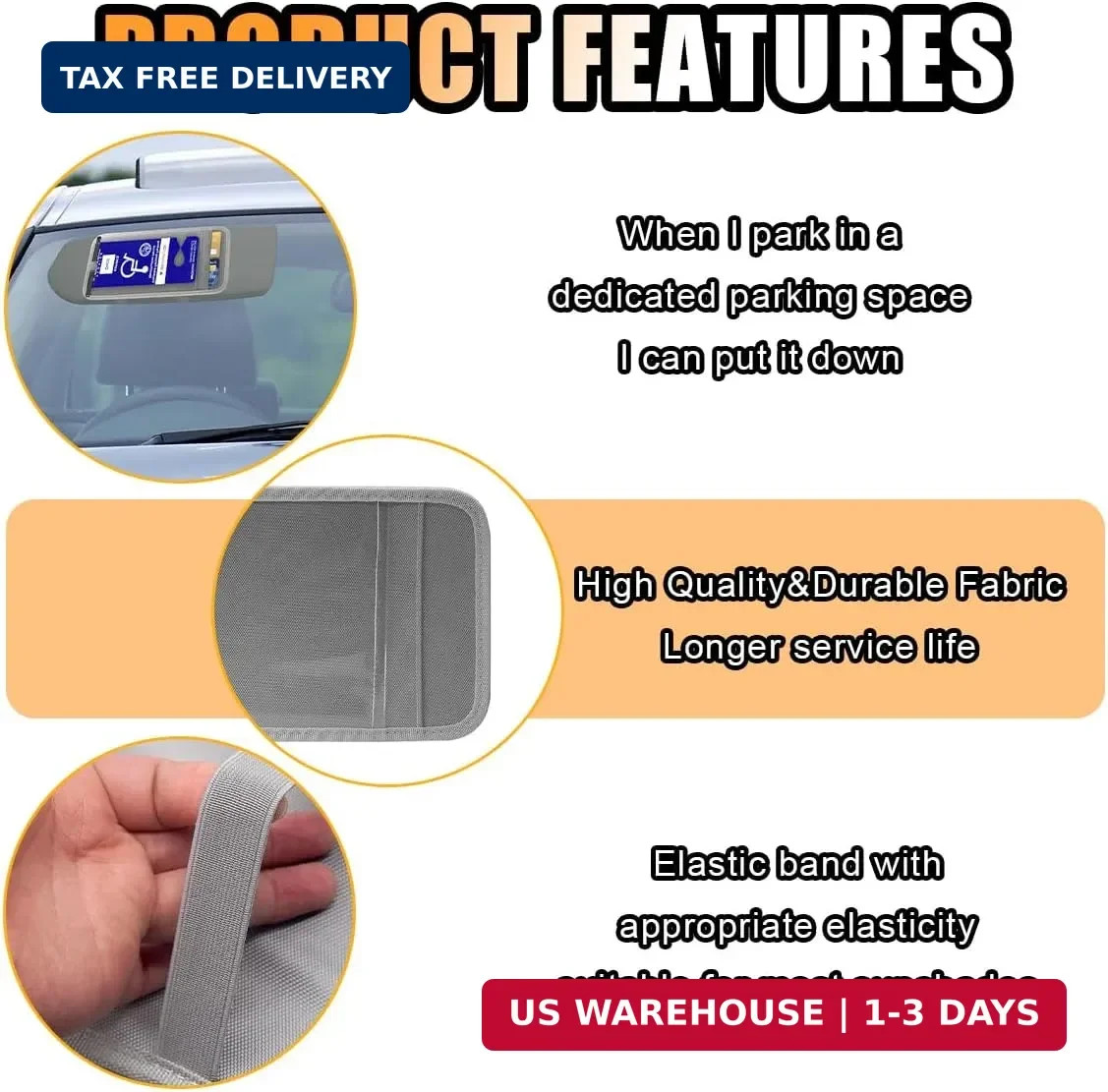 JOYCOURT Handicap Placard Holder for Car, Disabled Parking Permit Sign Protector