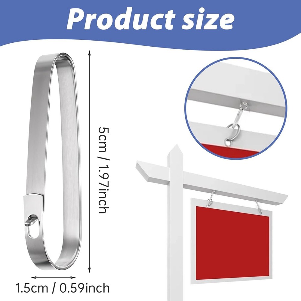 16 Pcs Real Estate Sign Clips for Sign Rider Clips Hanging Signs Stainless2841