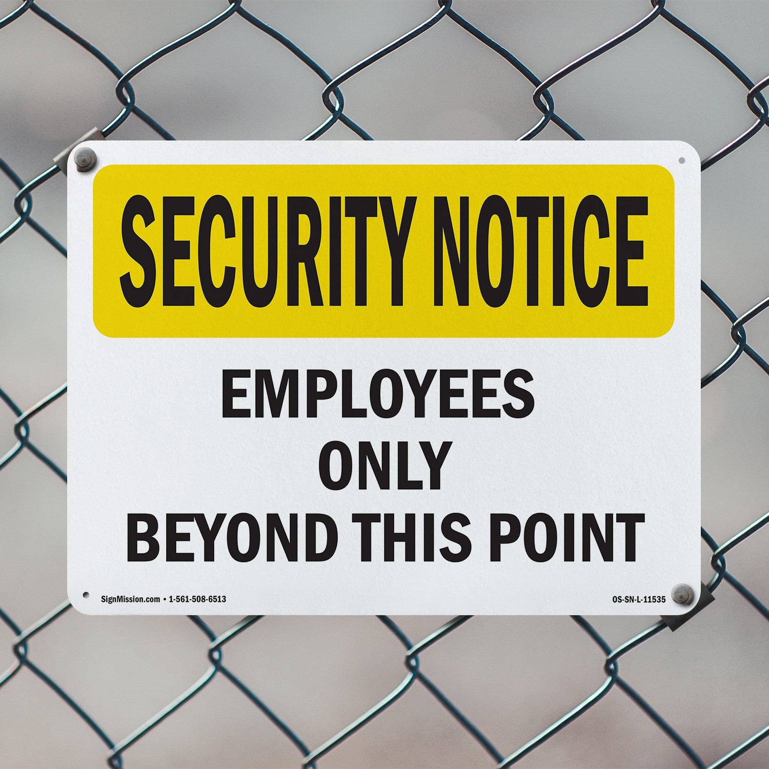 Employees Only Beyond This Point OSHA Security Notice Sign, Decal 5 or 10 Pack