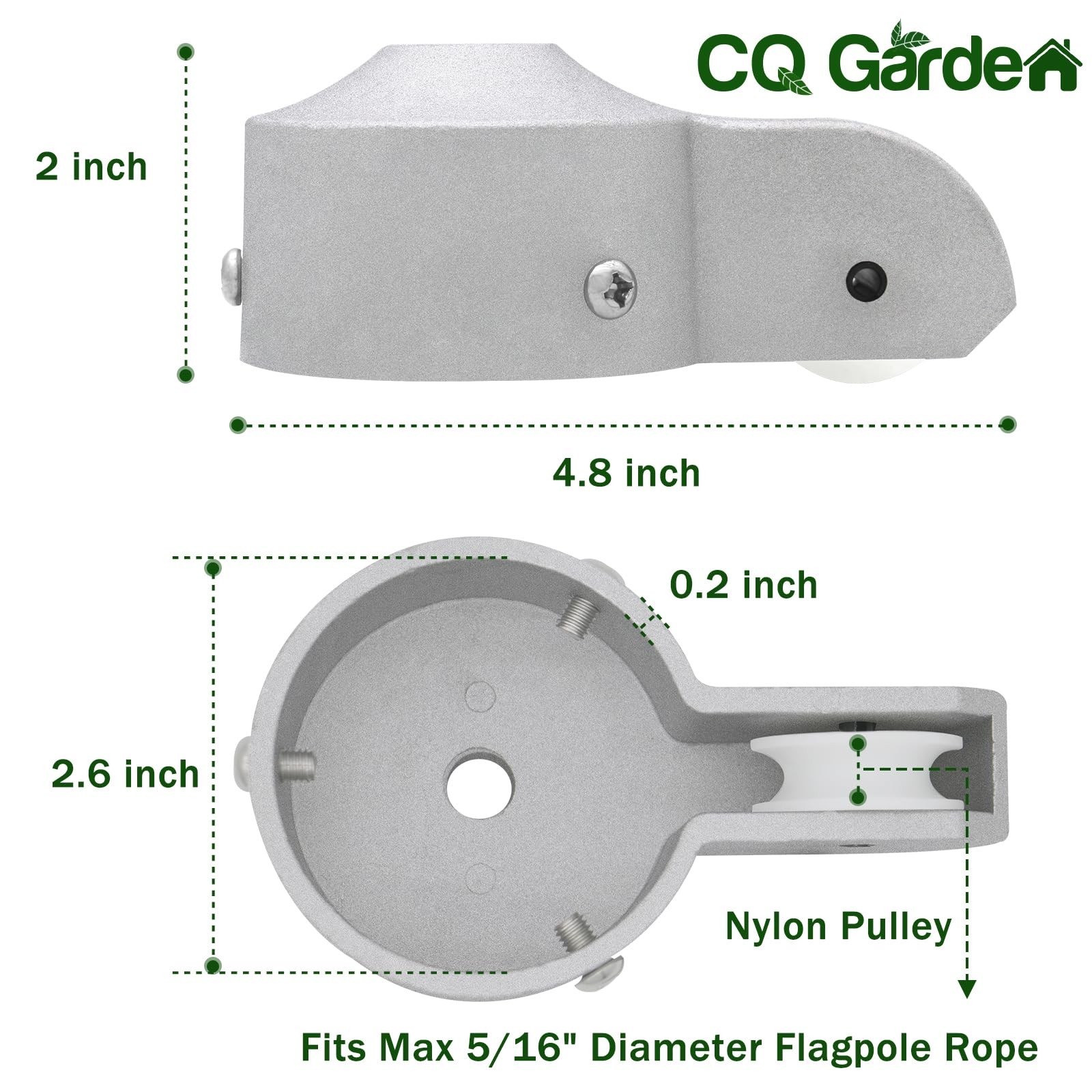 2 1/2&Prime; Flag Pole Truck with Nylon Pulley, for 2&Prime; to 2.6&Prime; Diameter Flag Poles …