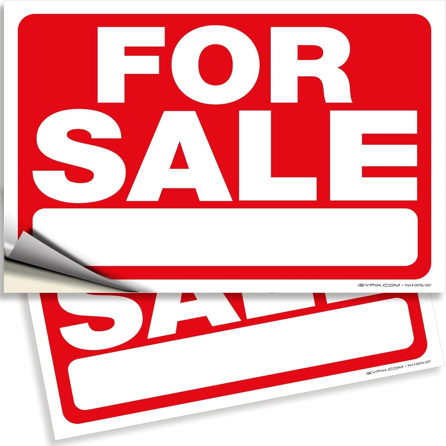 High Visibility 10×7 Inch Vinyl Stickers – 2 Pack Weatherproof Car Sale Signs