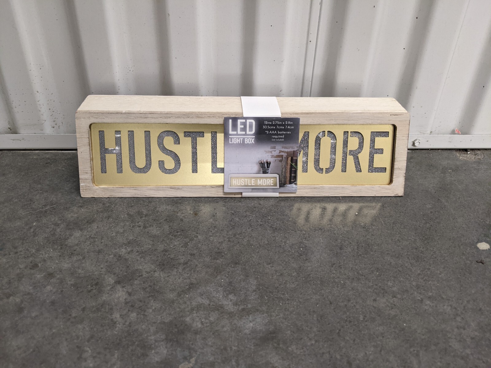 Hustle More Wooden LED Light Box Sign Battery Operated Home Decor Office