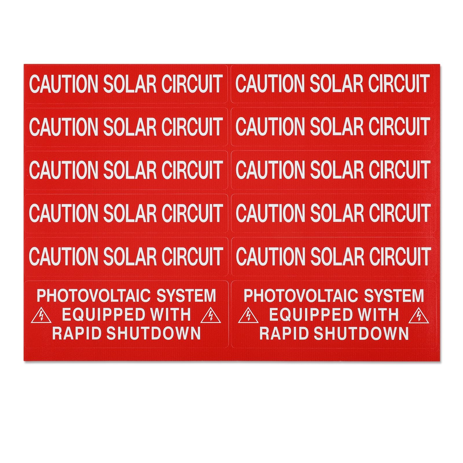 62 Pack Premium Solar PV System Labels – UV Resistant, Safety Warning Photovo…
