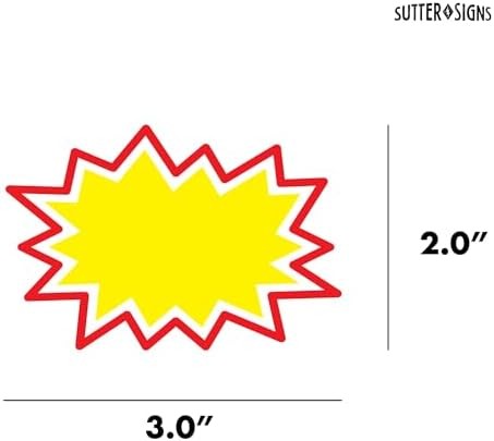 Starburst Signs with Stickers 200pcs | Price Tags for Garage, Estate, Yard Sales