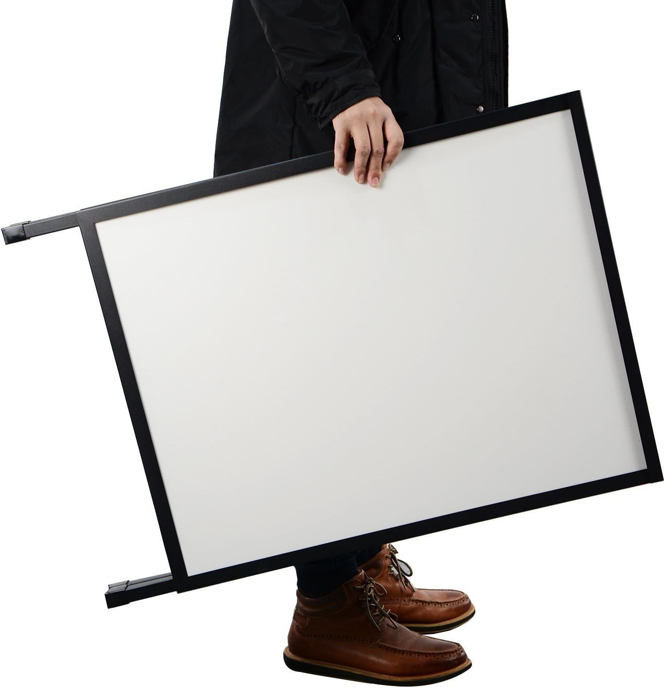 Outdoor A-Frame Sidewalk Sign 24×36 Inch Sandwich Board, Black Coated Steel M…