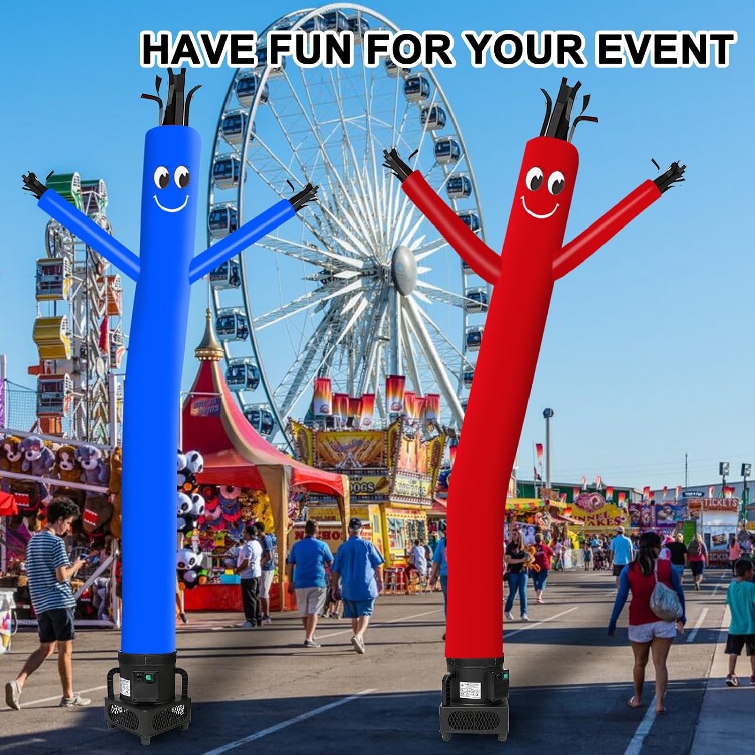 Complete 6FT Red Hot Chili Pepper Sky Dancer Inflatable Tube Man Blower