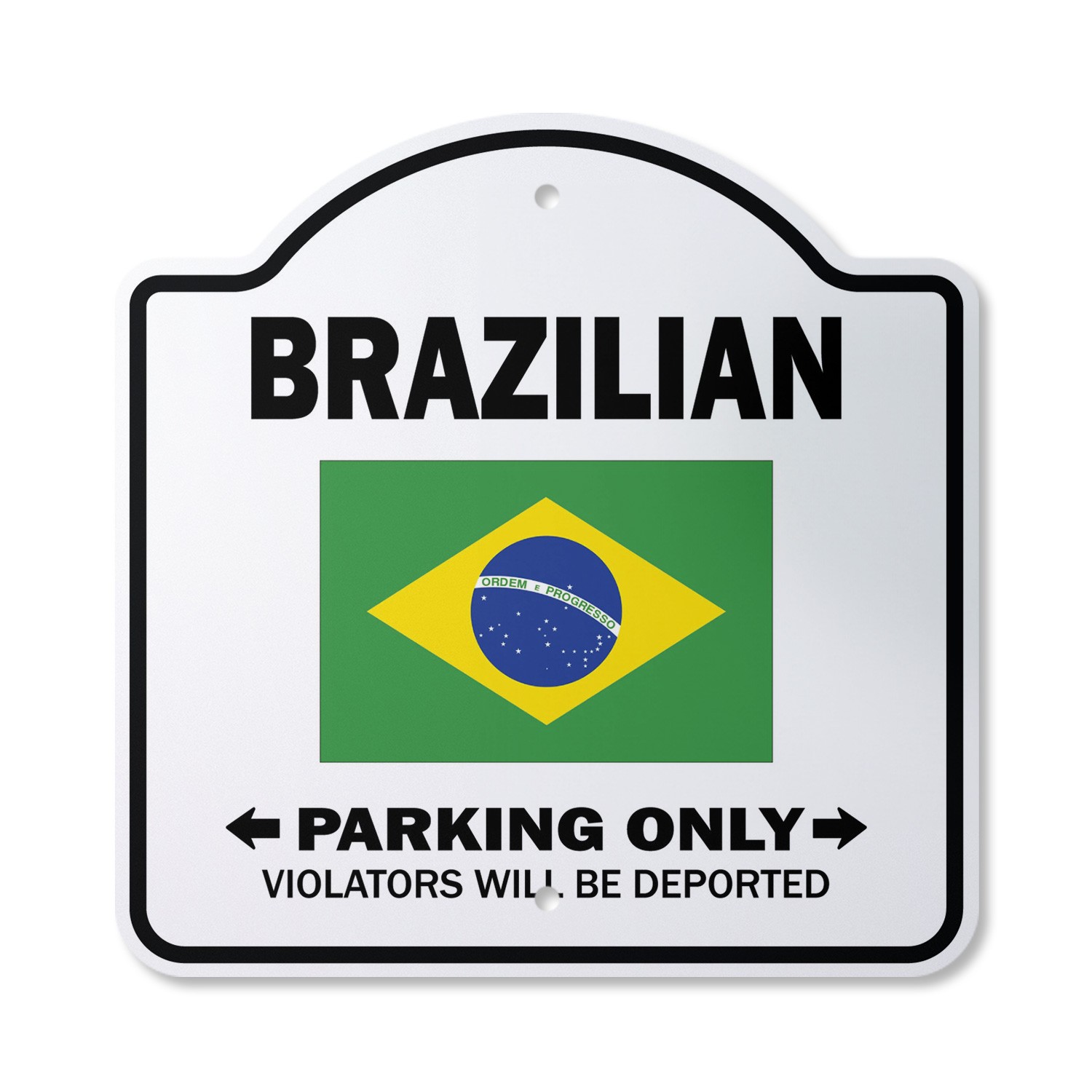 Brazilian Parking Plastic Sign Novelty Funny Brazil South America Coff