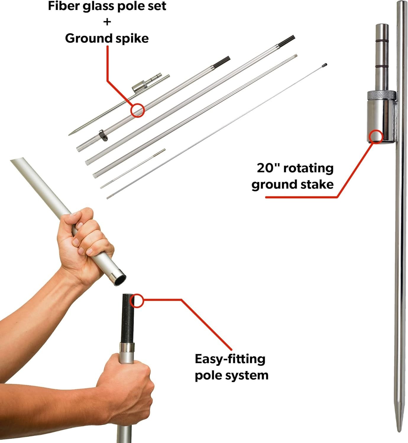 Professional 13ft Swooper Flag Pole Kit – Durable Fiberglass Construction
