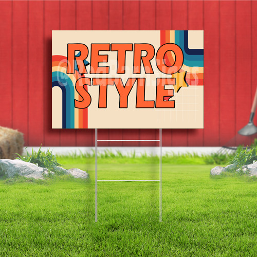 Retro Style Coroplast Sign Plastic Indoor Outdoor Yard Sign