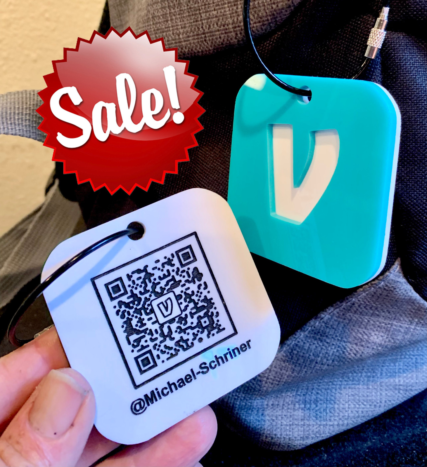 Venmo QR Code Backpack Bag Tag For School, Sports, Mobile Business Venmo Sign