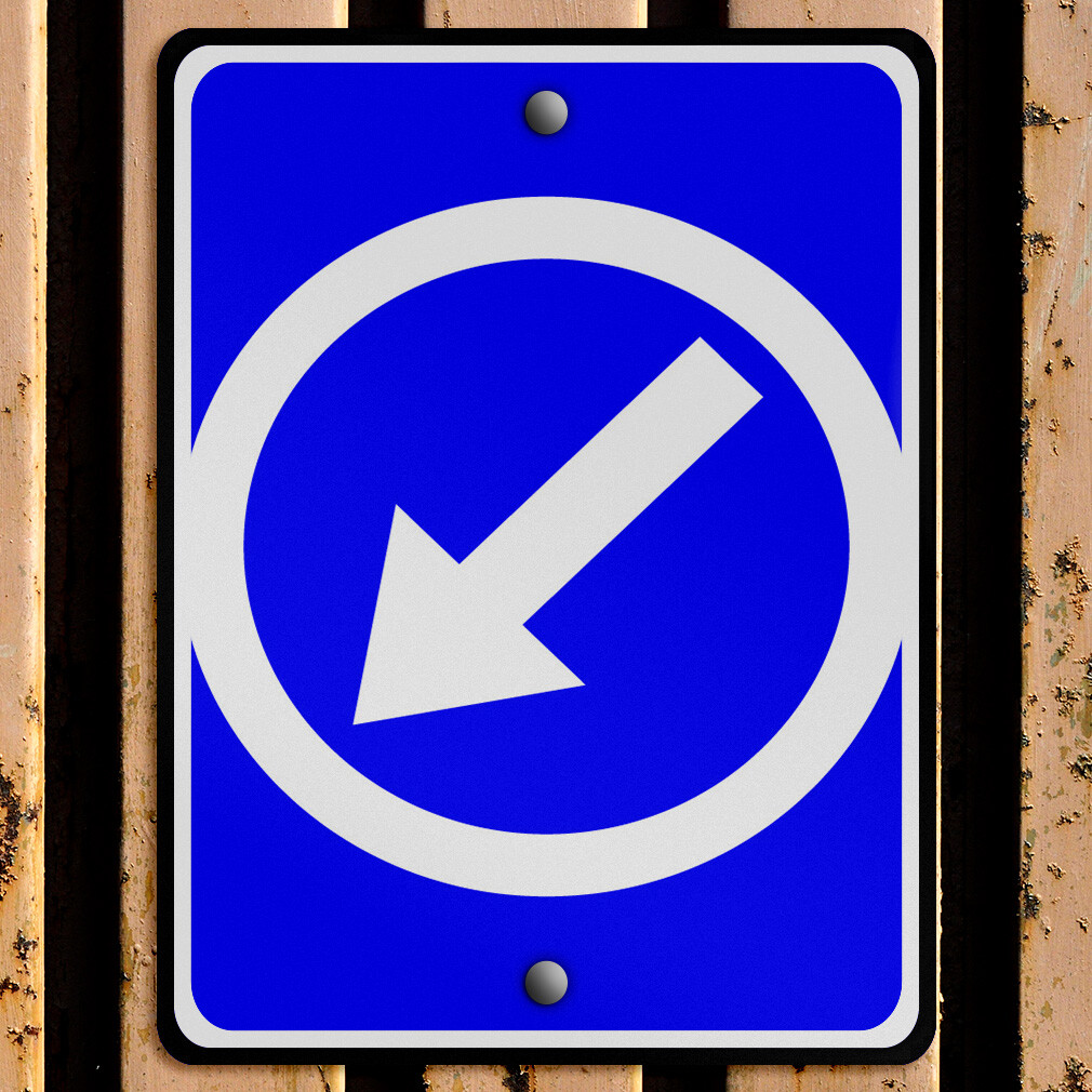 Aluminum Vertical Metal Sign Directional A-Frame Left A Weatherproof Street