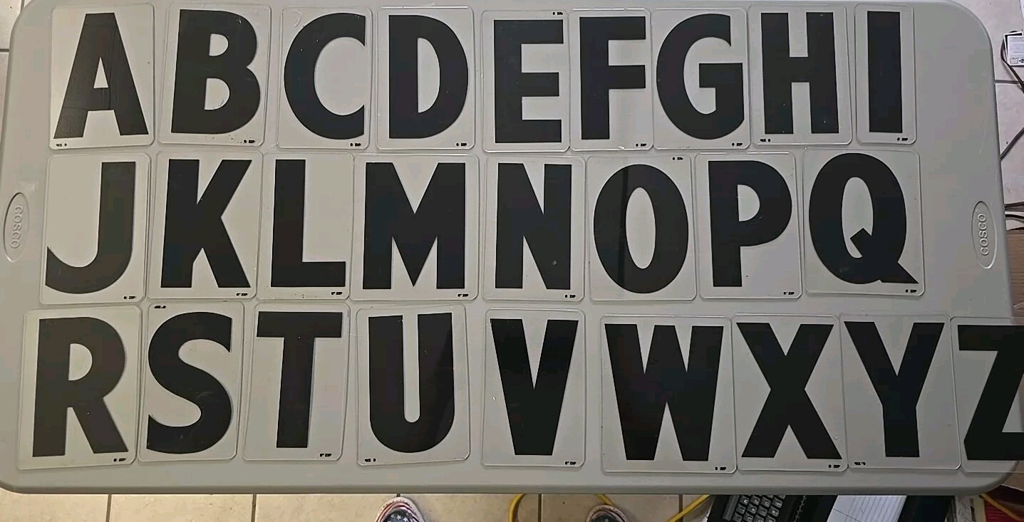 Lot 6&Prime; Acrylic Wagner Zip-Change Marquee Sign Changeable Letters Full Alphabet