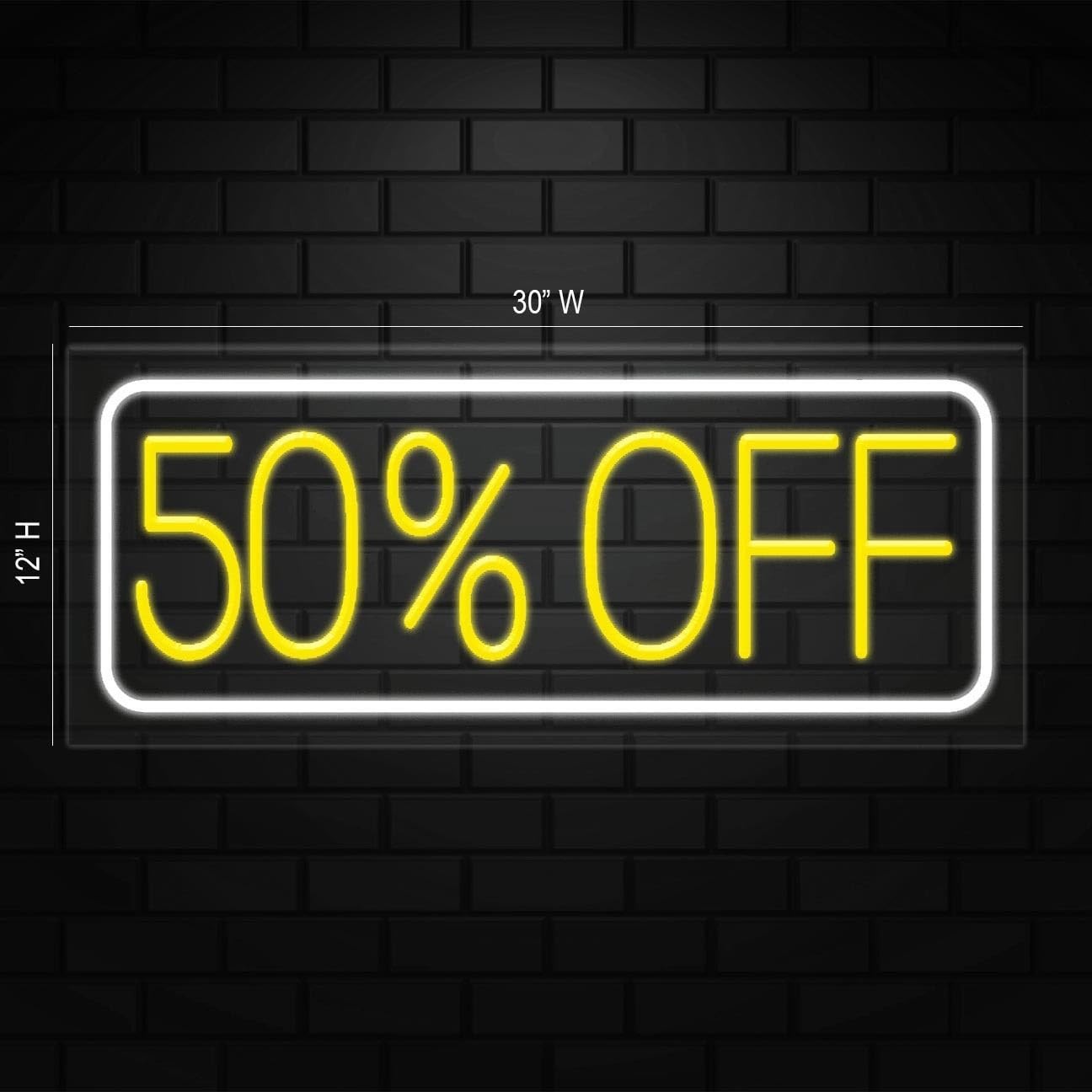 50% OFF Neon Sign for Retail Displays | LED Flex Neon | 30&Prime;W x 12&Prime;H x 1&Prime;D