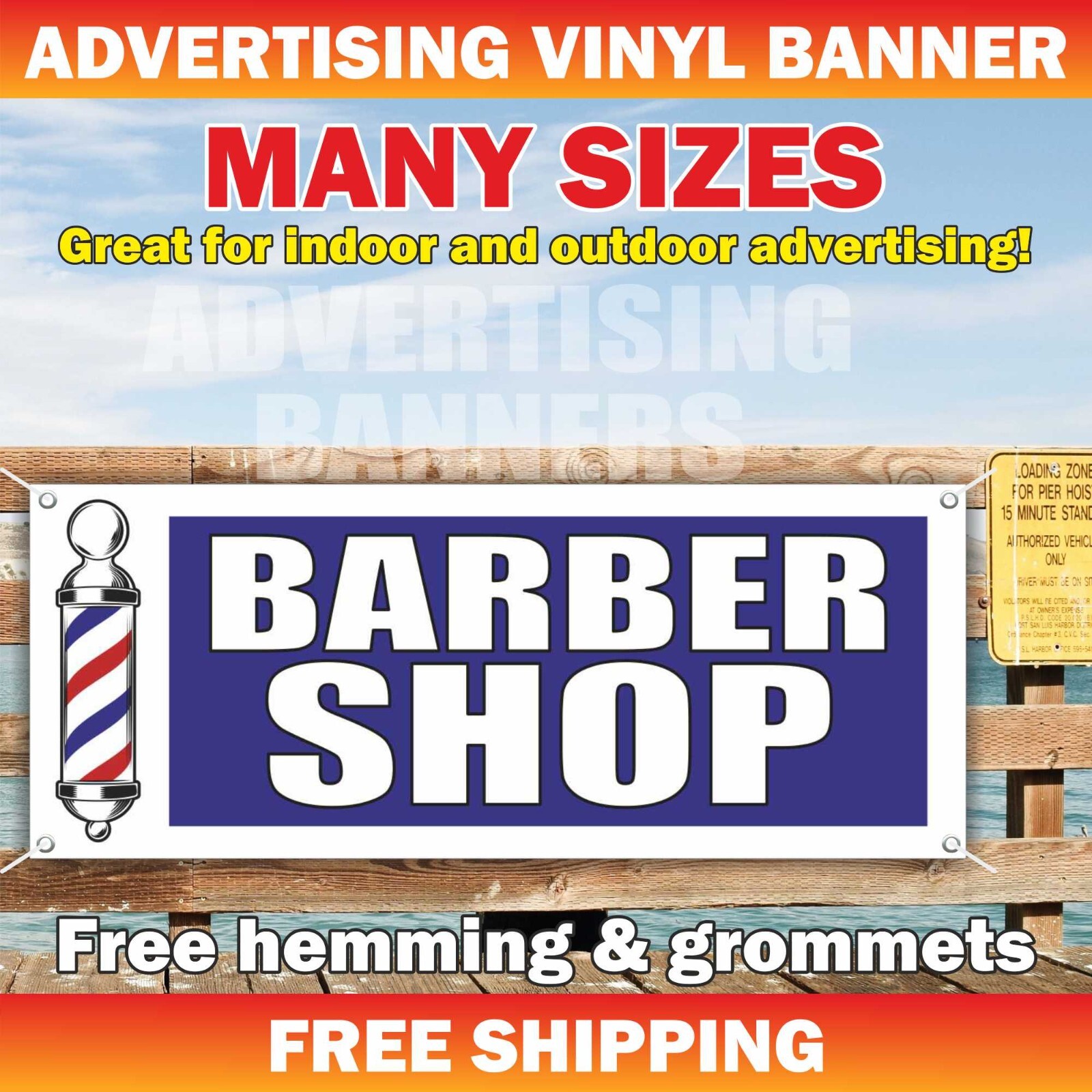 BARBER SHOP WALK-INS WELCOME Advertising Banner Vinyl Mesh Sign beauty spa hair
