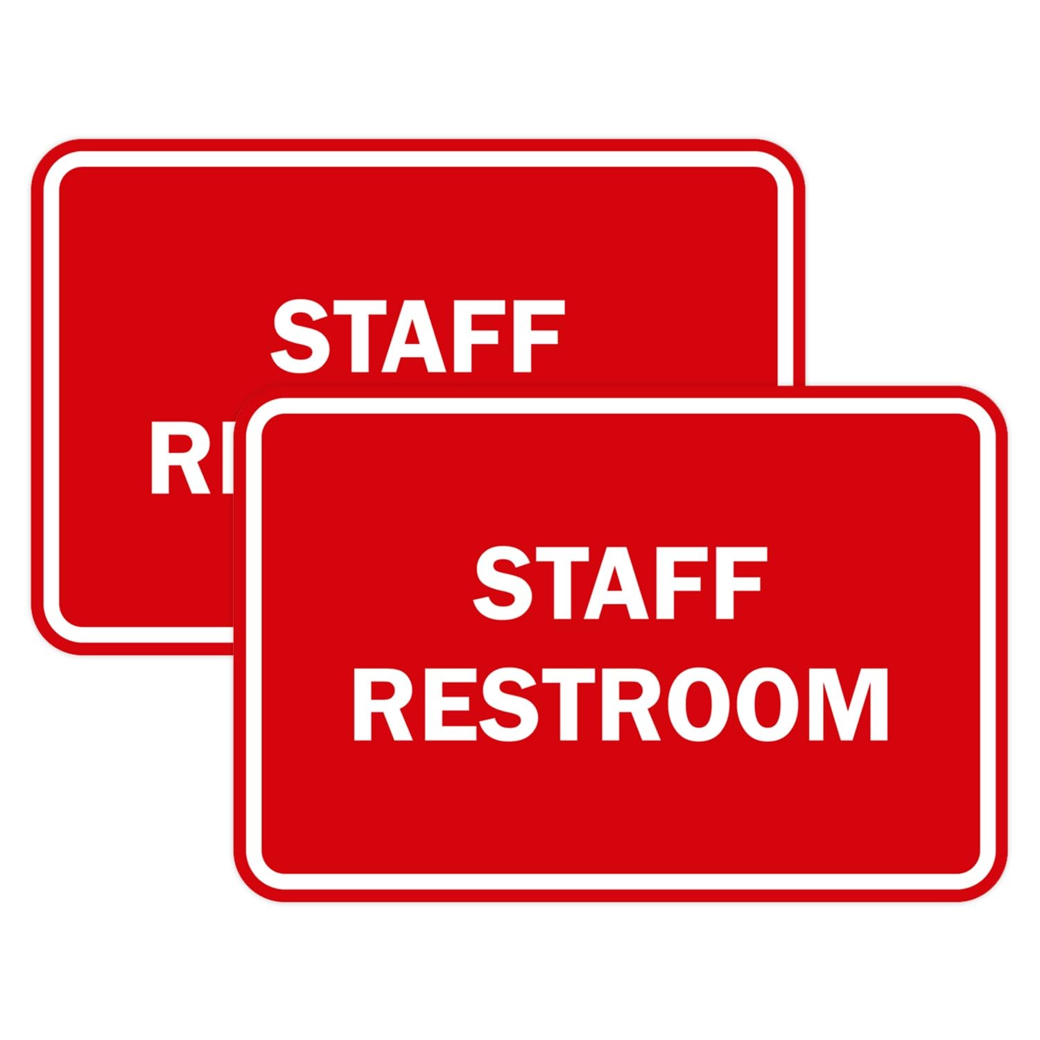 Classic Framed Staff Restroom Sign Red – Medium 2 Pack