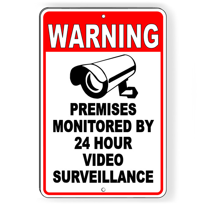 Warning Monitored Video Surveillance 24hr Security Camera Metal Sign 5 SIZES S31