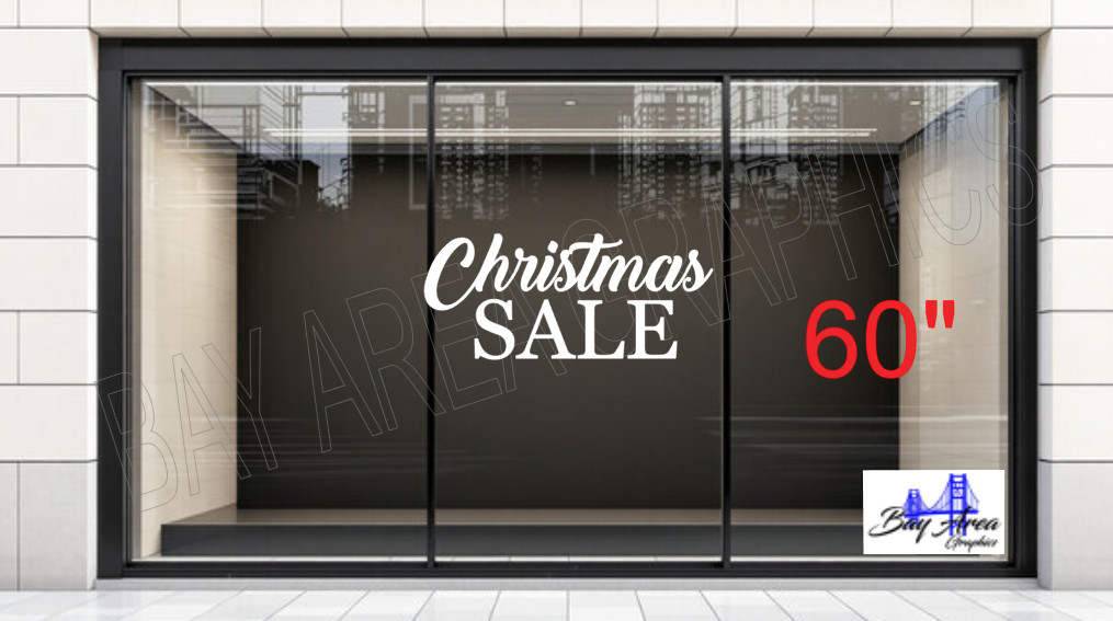 Christmas SALE Sign Vinyl Window Sticker Waterproof Oracal 651 Store Display