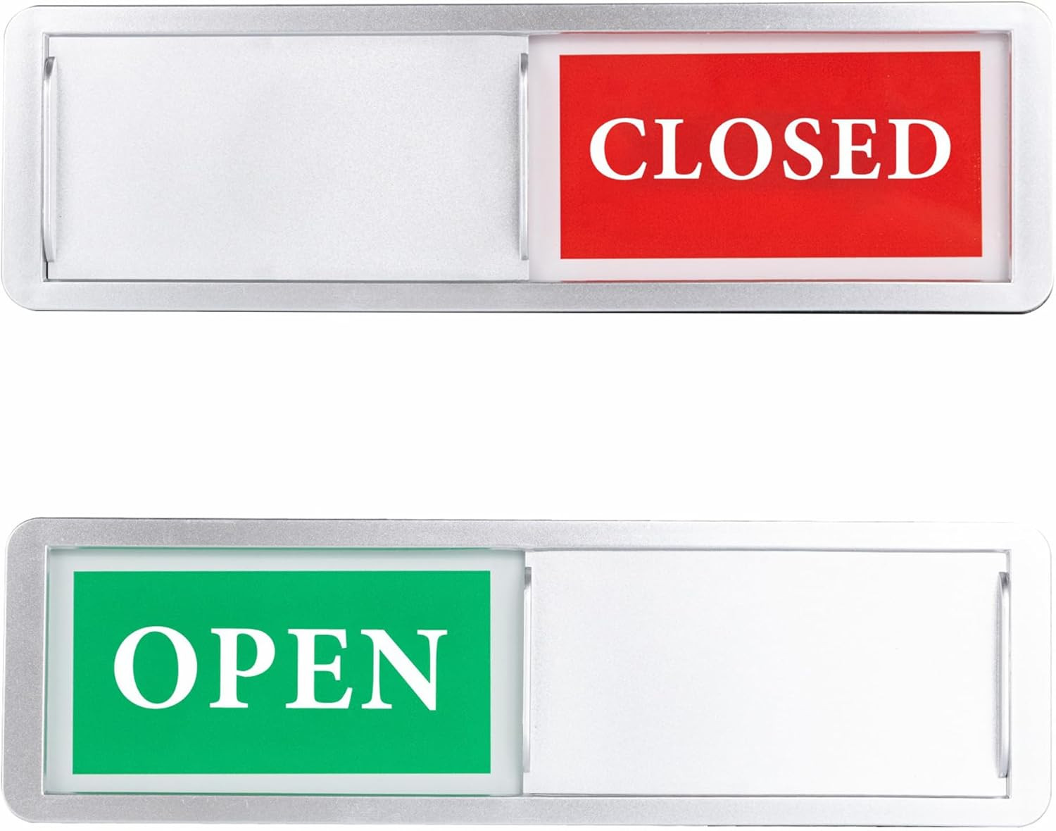 Open Closed Sliding Door Sign for Business, Open Closed Privacy Slider Sign for