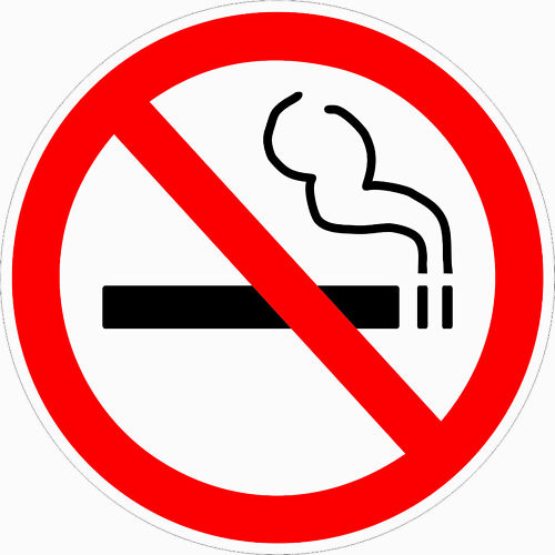 No Smoking Sticker | clear | size 3.5&Prime;dia | quantity 2 | outdoor durable decal