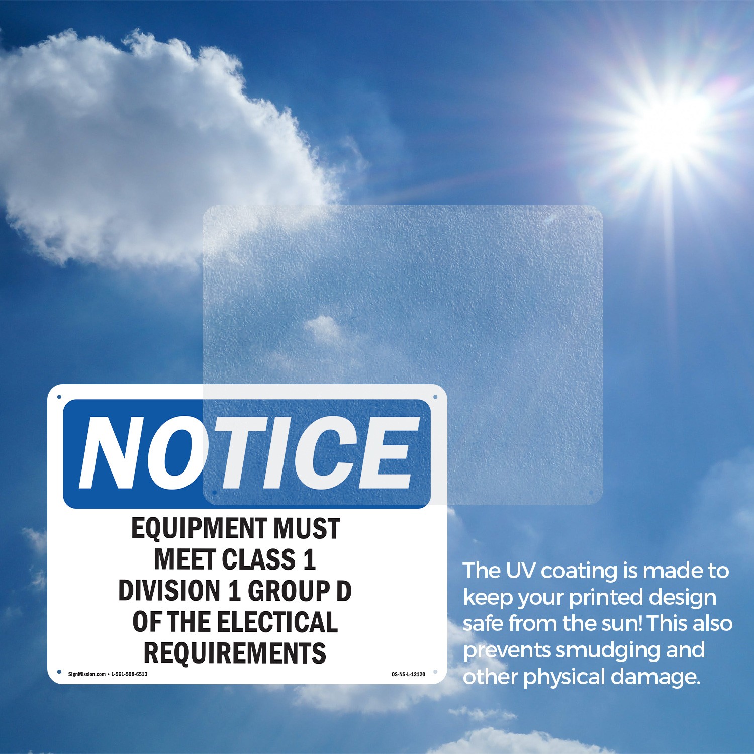 Equipment Must Meet Class 1 Division 2 Group OSHA Notice Sign, Decal 5/10 Pack