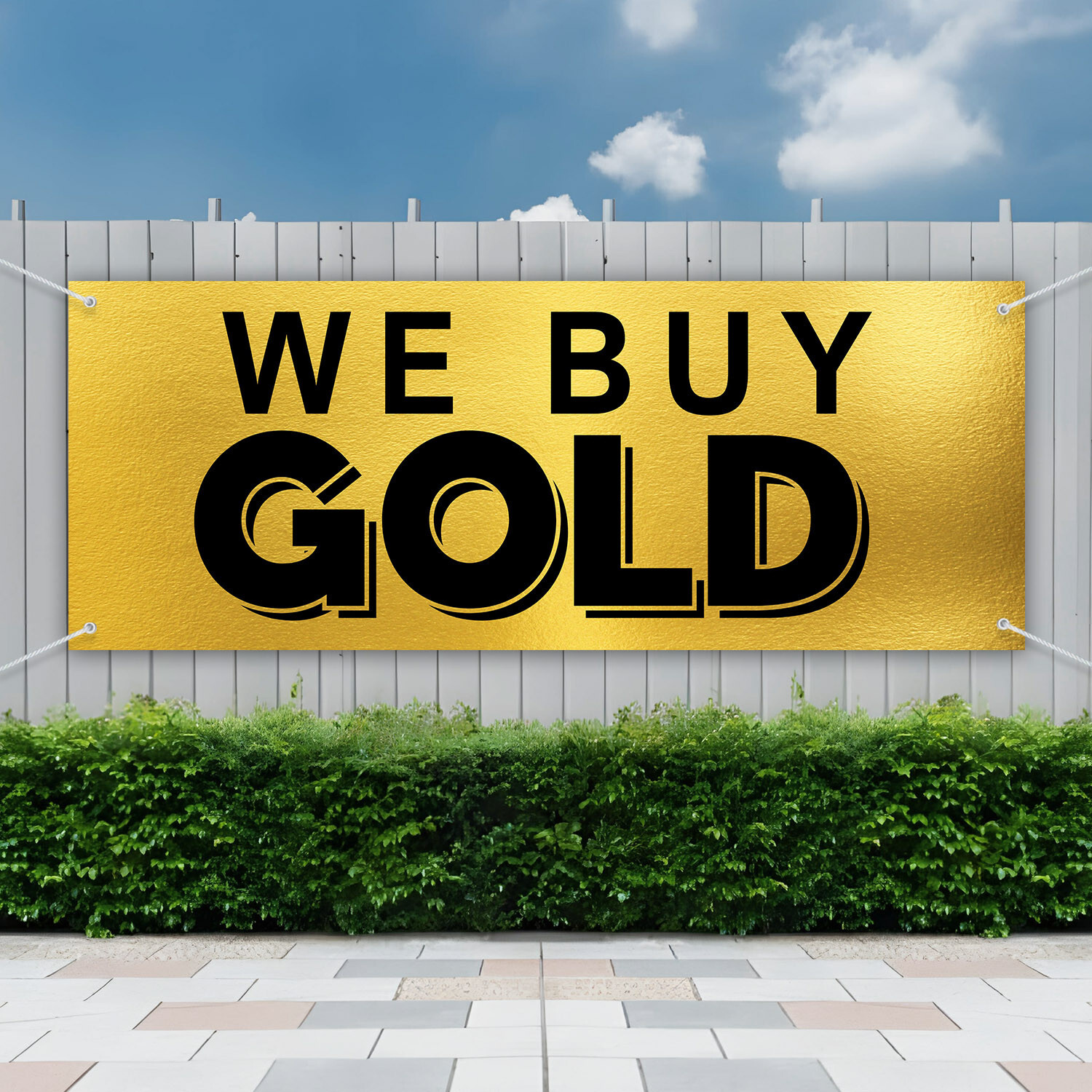GOLD BUYER BANNER (Ready Design) Long Lasting Under Sun and Rain 440gsm Thicknes