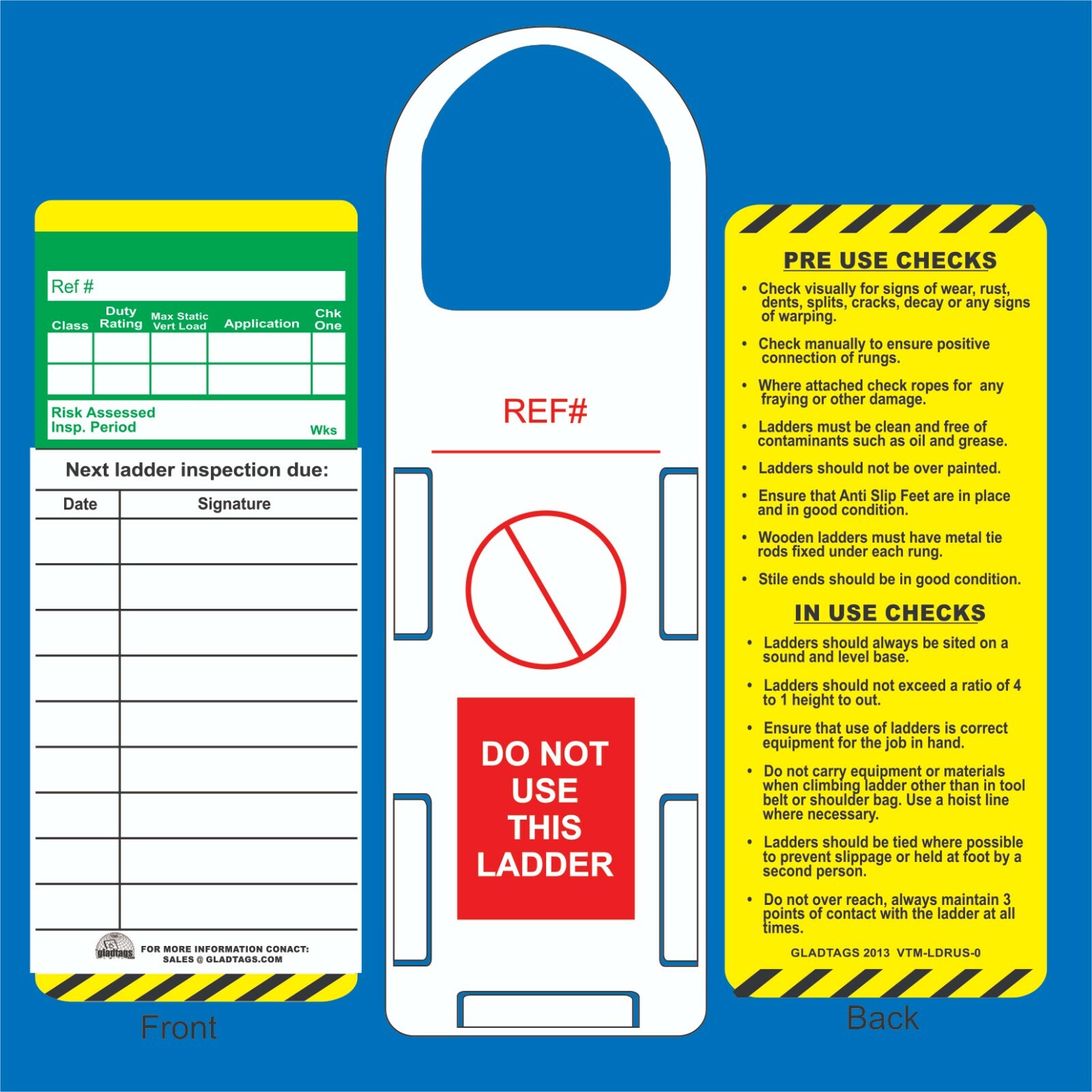 Ladder Tags Set (10 Holders, 10 Multi Colored Tags)