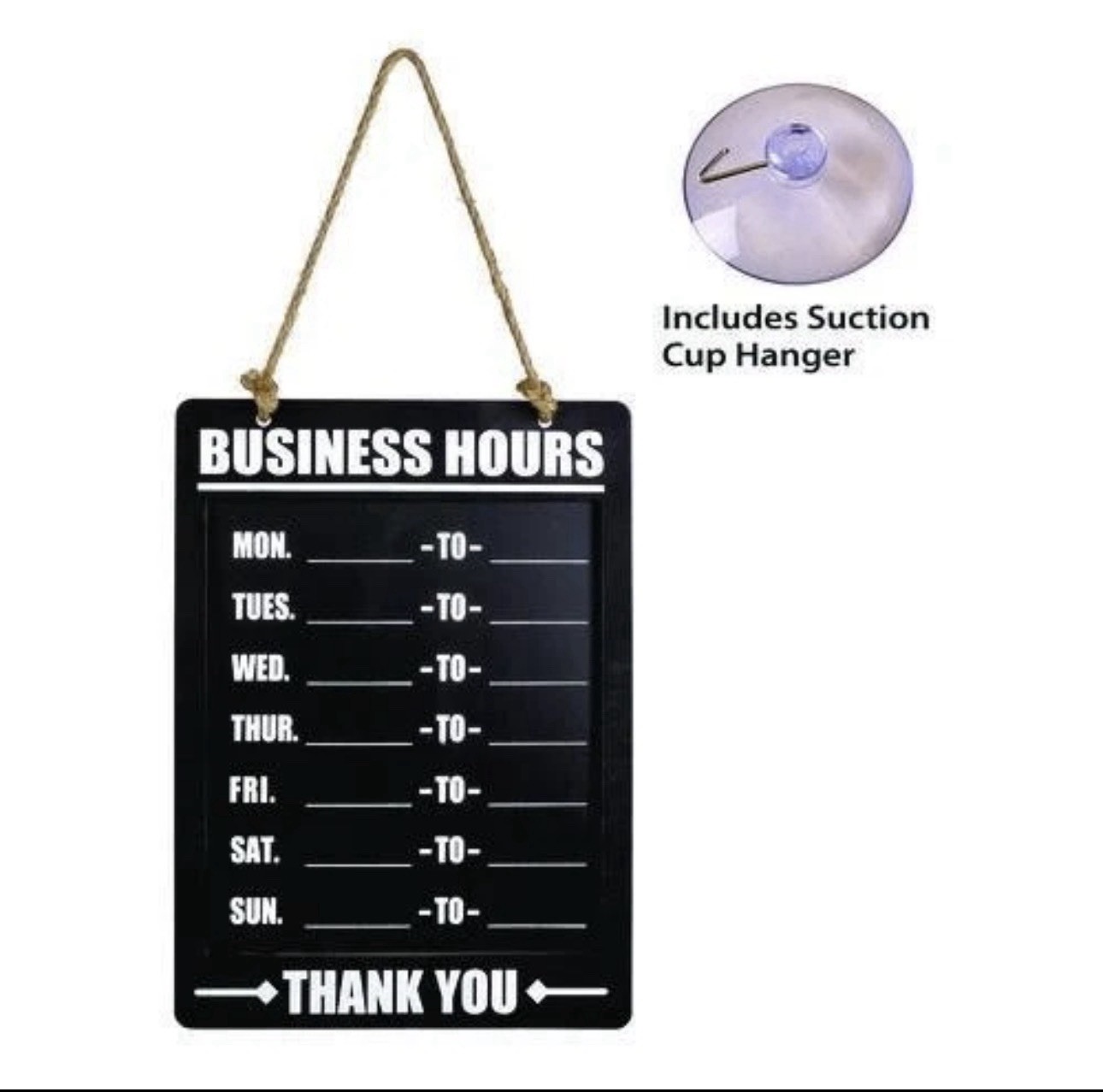 Excello Global Products Hanging Business Hours Chalkboard Door Sign 10×13.75&Prime;