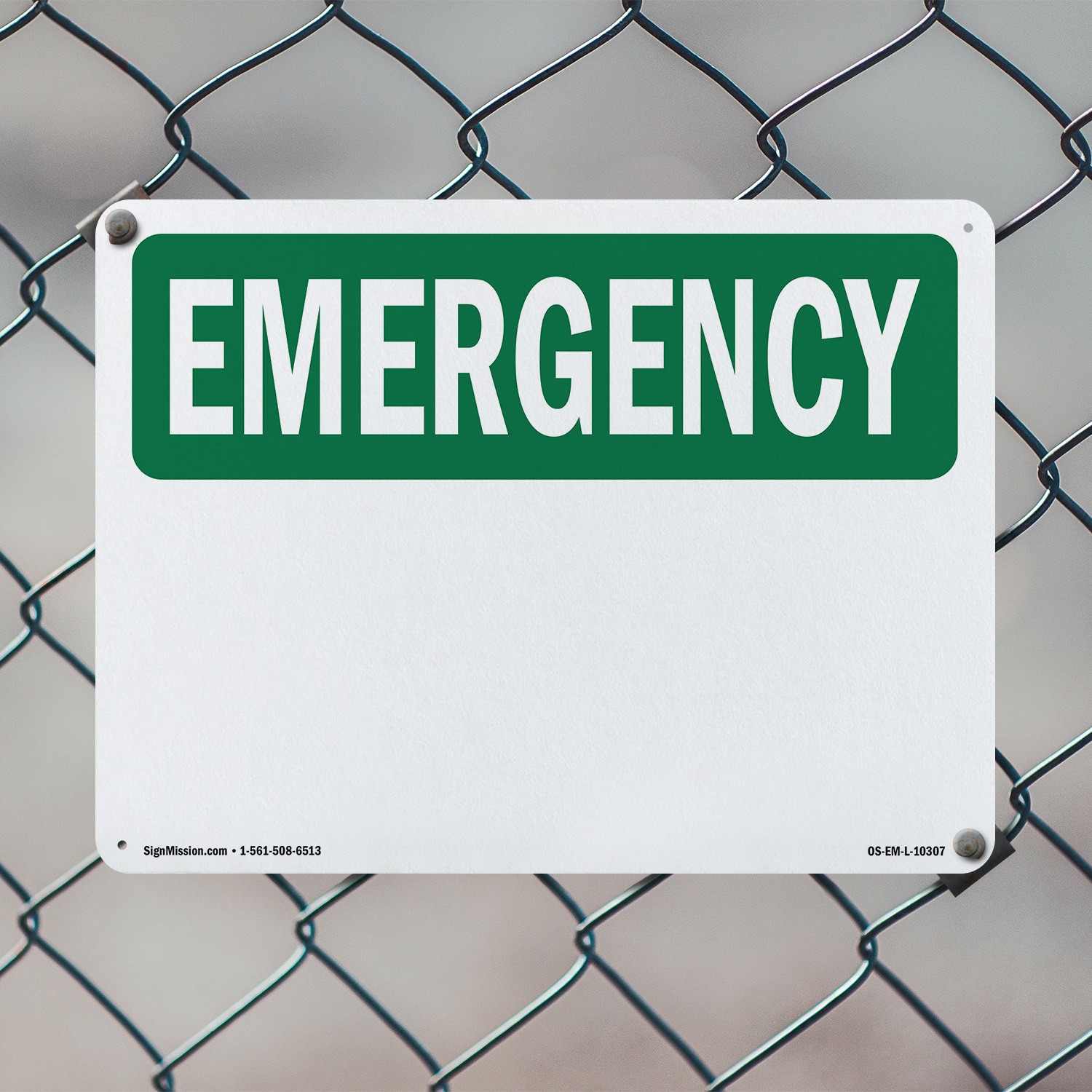 Blank Write OSHA Emergency Sign Metal, Plastic, Or Decal – 5 or 10 Pack