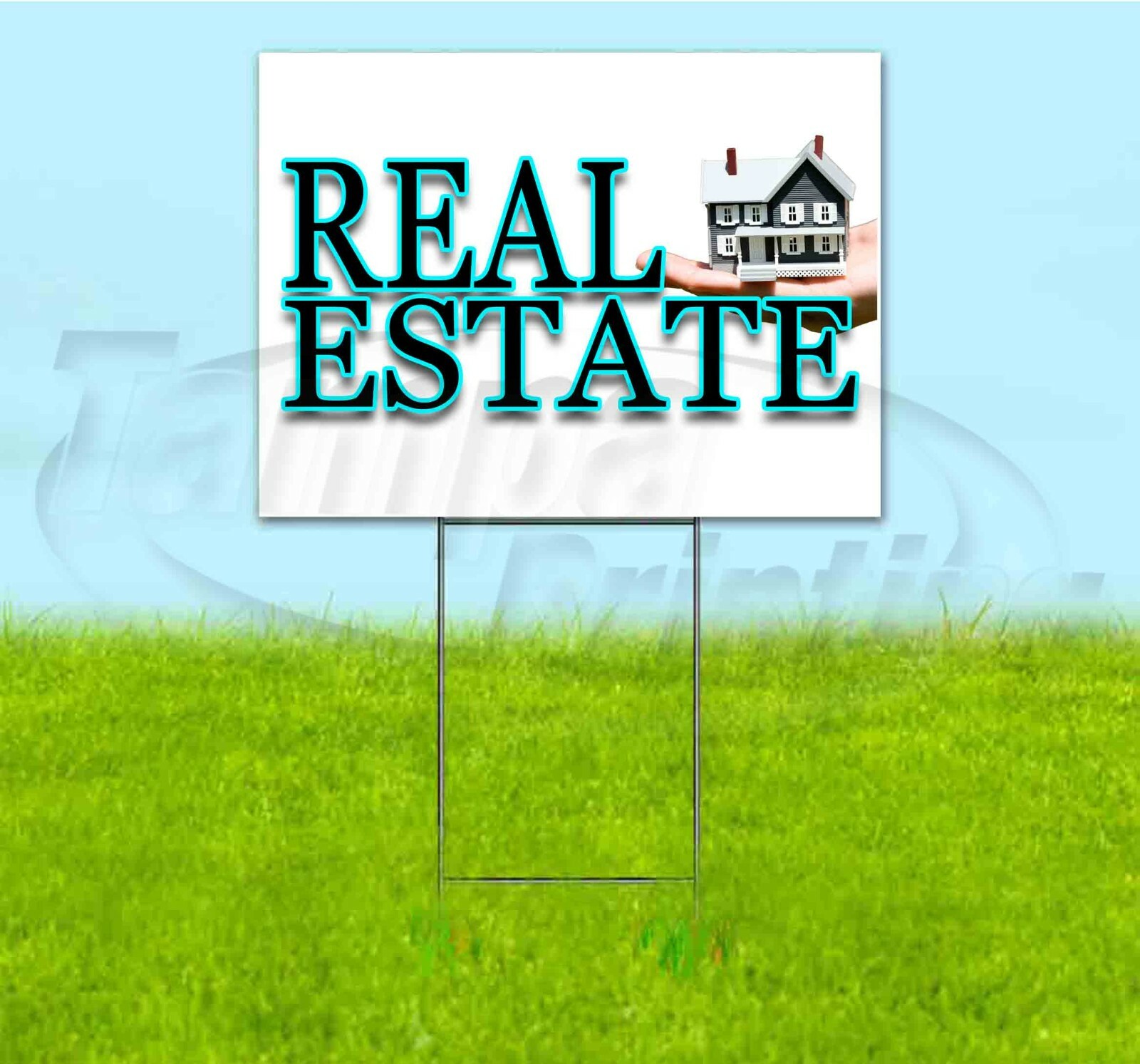 REAL ESTATE 18×24 Yard Sign WITH STAKE Corrugated Bandit USA BUSINESS REALTY