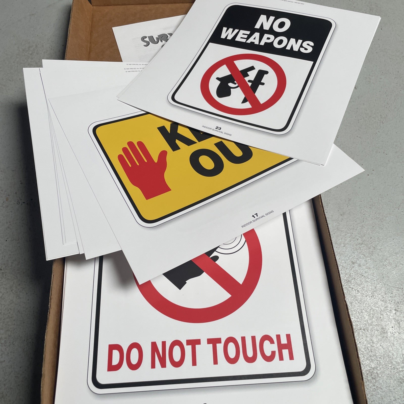 PCI Survival Signs Educational Kits 2 Piece Lot (Indoor & Outdoor)- 41 Signs