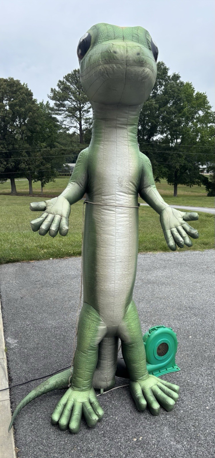 Inflatable Geico Gecko Advertising Approx 8 Feet Tall With Blower