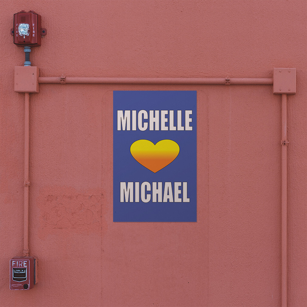 Door Decals Vertical Vinyl Stickers Multiple Sizes Custom Names Heart Blue Vinyl