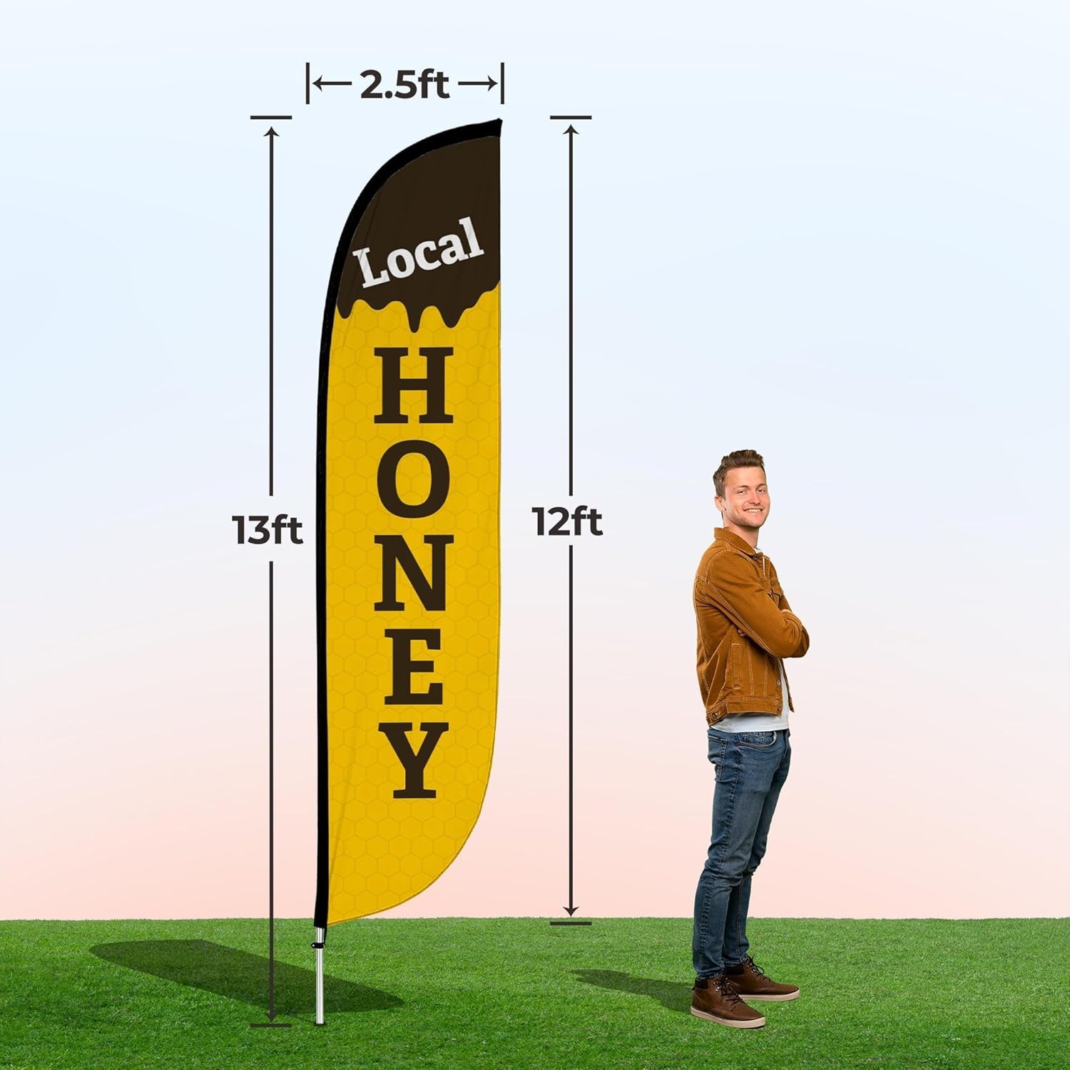 12ft Feather Flag Pole Kit – Business Advertising Banner