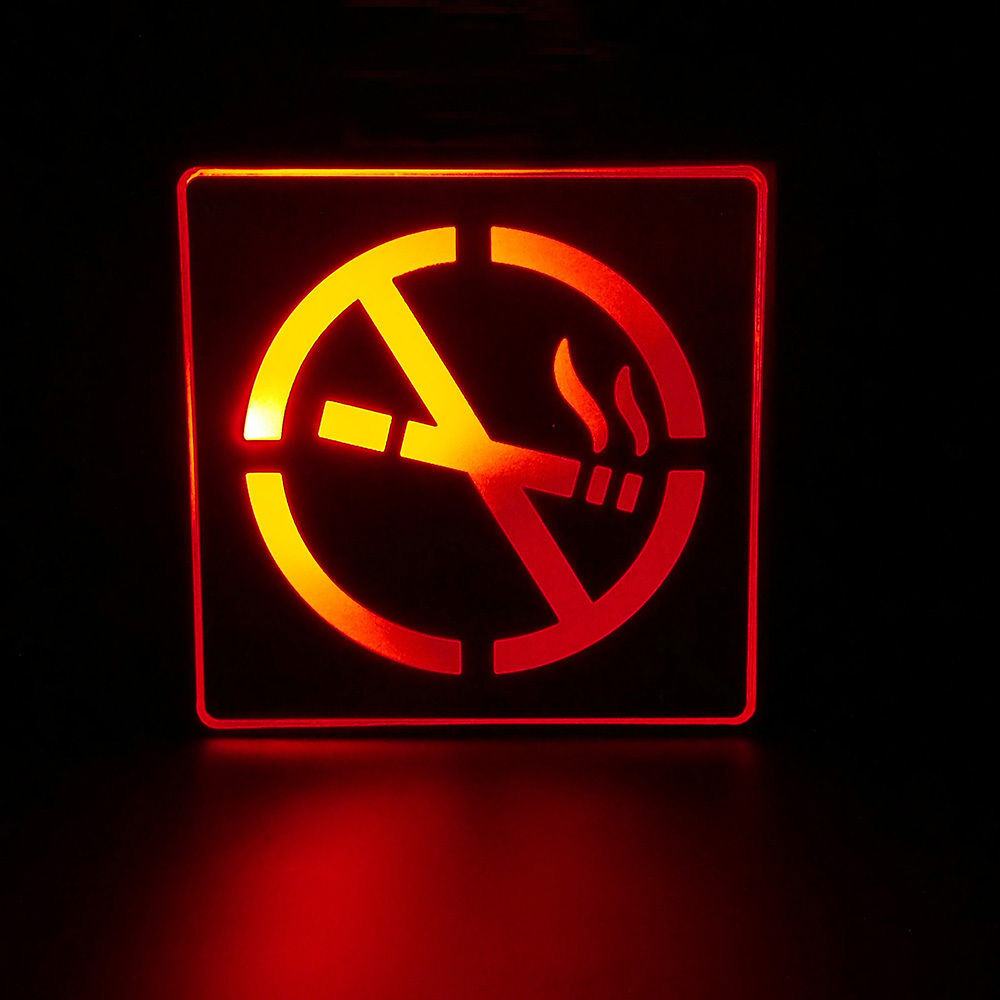 No Smoking Sign Light 4.5&Prime; Red LED Aluminum Wall Light Lamp Business Shop Bar