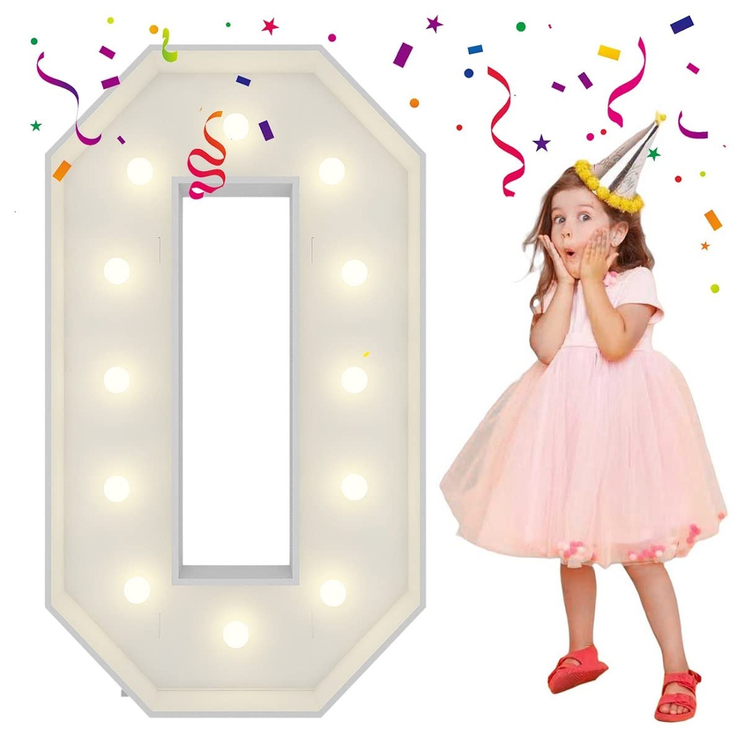 4FT Light Up Numbers Letters, Giant Marquee Numbers, Mosaic Balloon Number 0 …