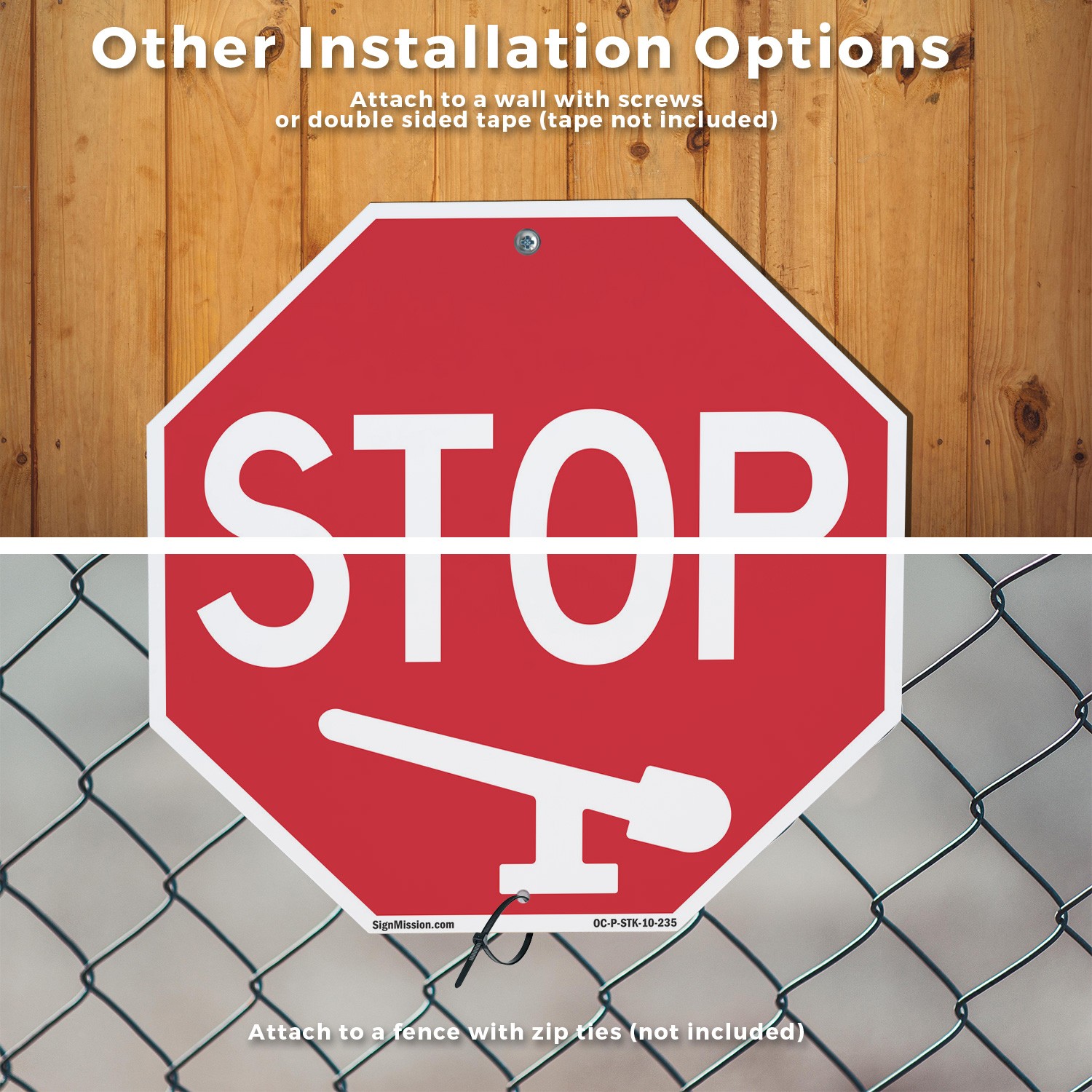 Stop Octagon Sign With Stake Weather Resistant UV Protected for Workplace