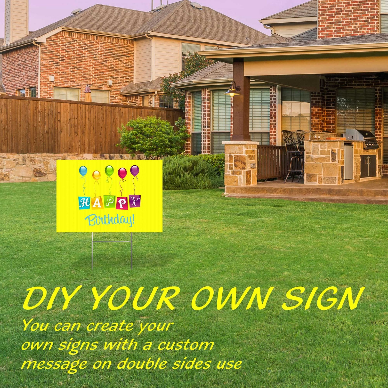 Blank Yard Signs with Stakes, Yellow 4 Pack12&Prime;x18&Prime; Corrugated Plastic Sheet for