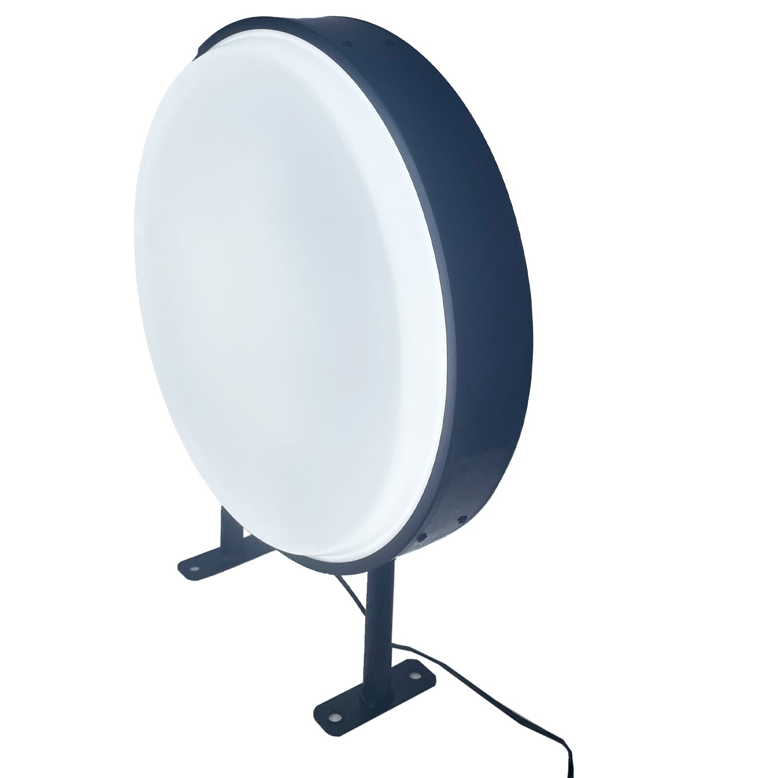 20&Prime; Black Frame LED Light Box / Circular Projecting Lightbox /Signs Supply Blank