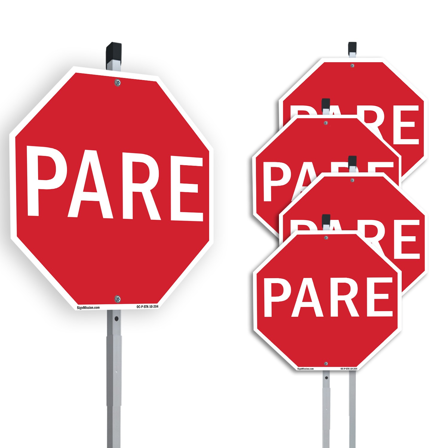 Pare Octagon Sign With Stake Weather Resistant UV Protected for Workplace