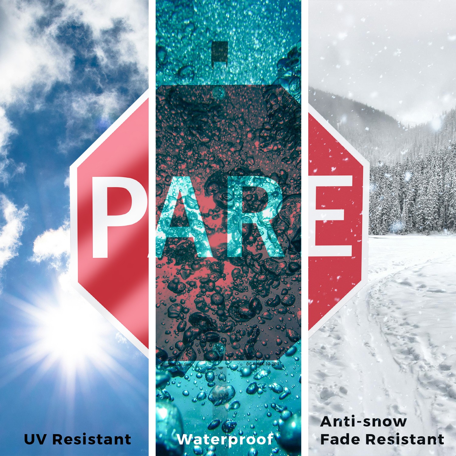 Pare Octagon Sign With Stake Weather Resistant UV Protected for Workplace