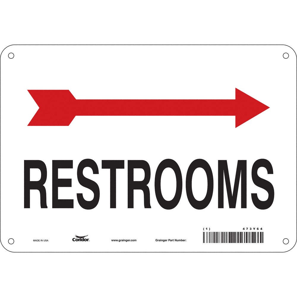 CONDOR 473Y64 Safety Sign,7 in x 10 in,Aluminum 473Y64