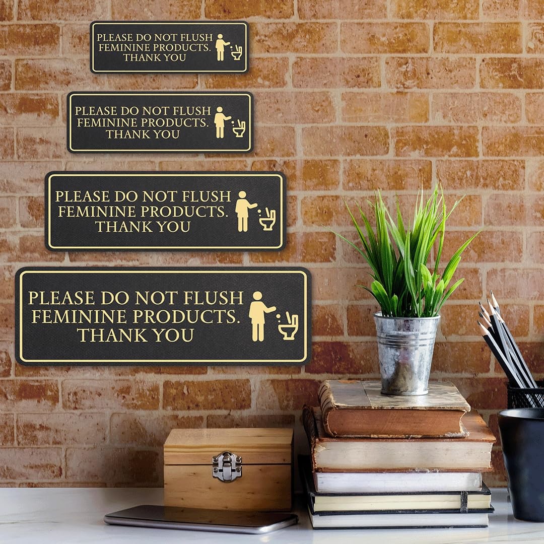 Standard Plus Please Do Not Flush Feminine Products. Thank you Wall or Door Sign