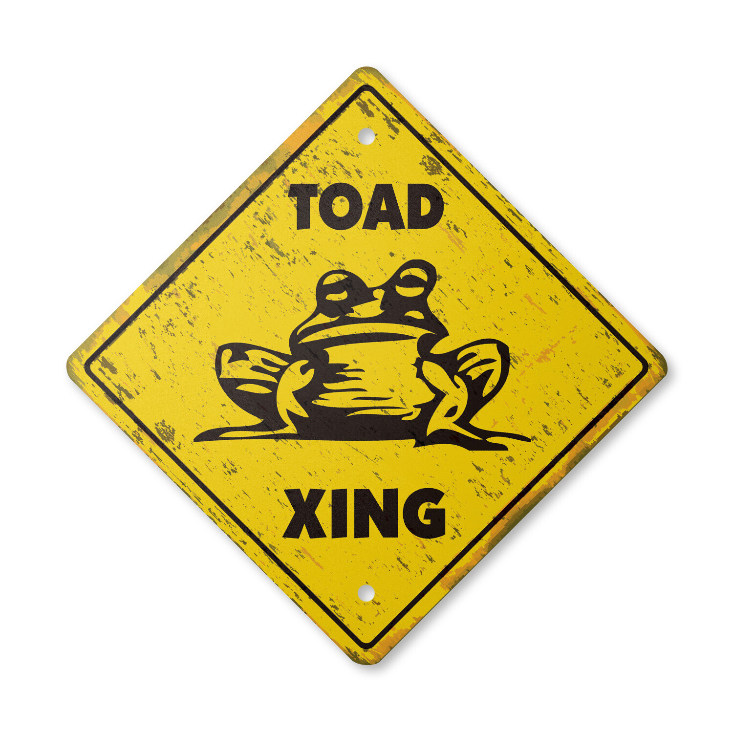 Toad Vintage Crossing Sign Xing Plastic Rustic lovers cage toads frog pet joke a