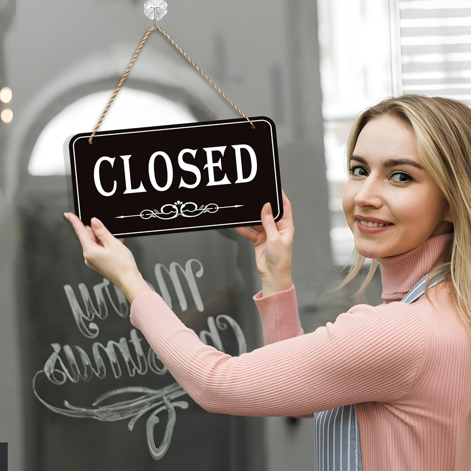 Open Closed Signs for Business, 12X6.7 Waterproof Double Sided Come in or Closed