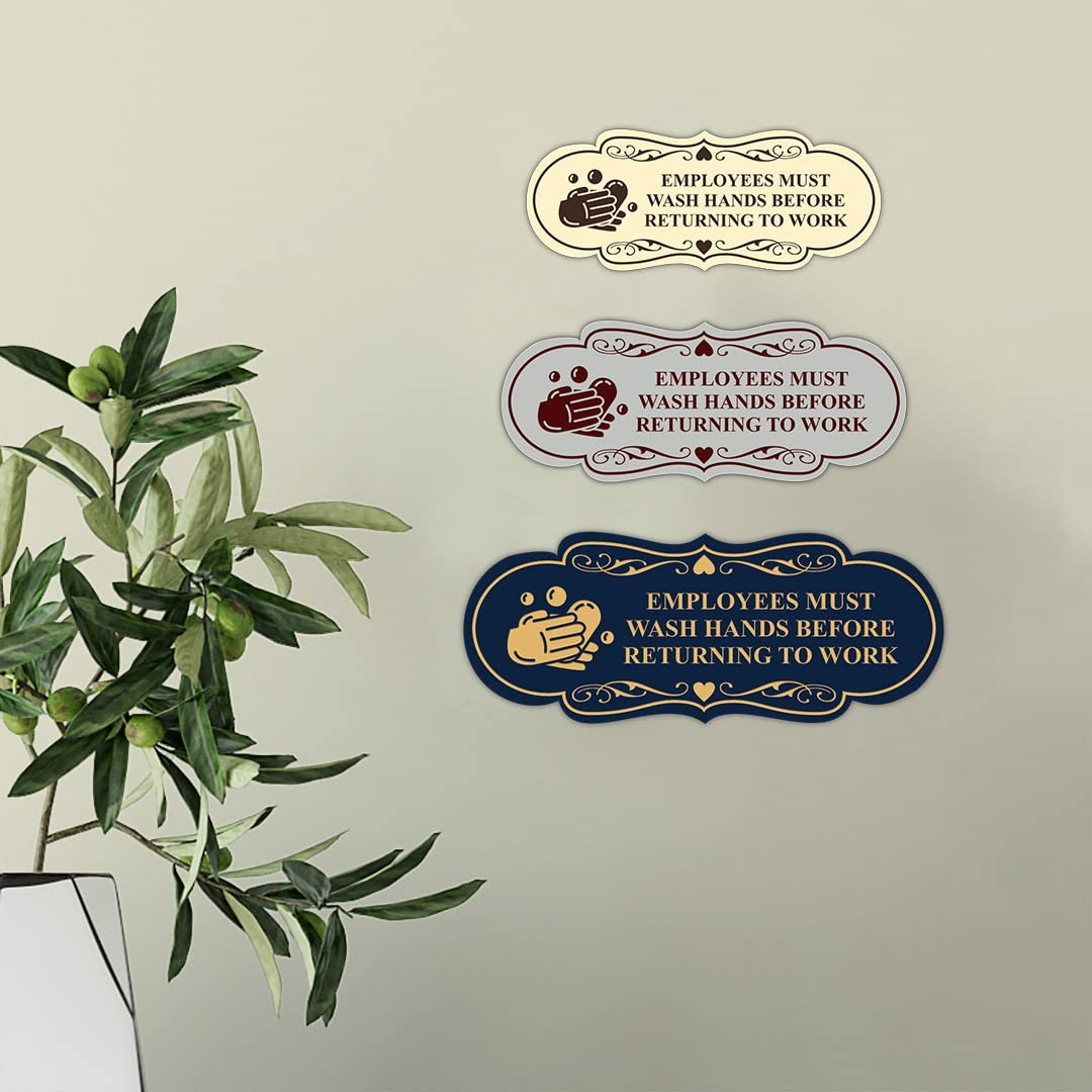 Employees Must Wash Hands Before Returning To Work (Soap) Wall or Door Sign