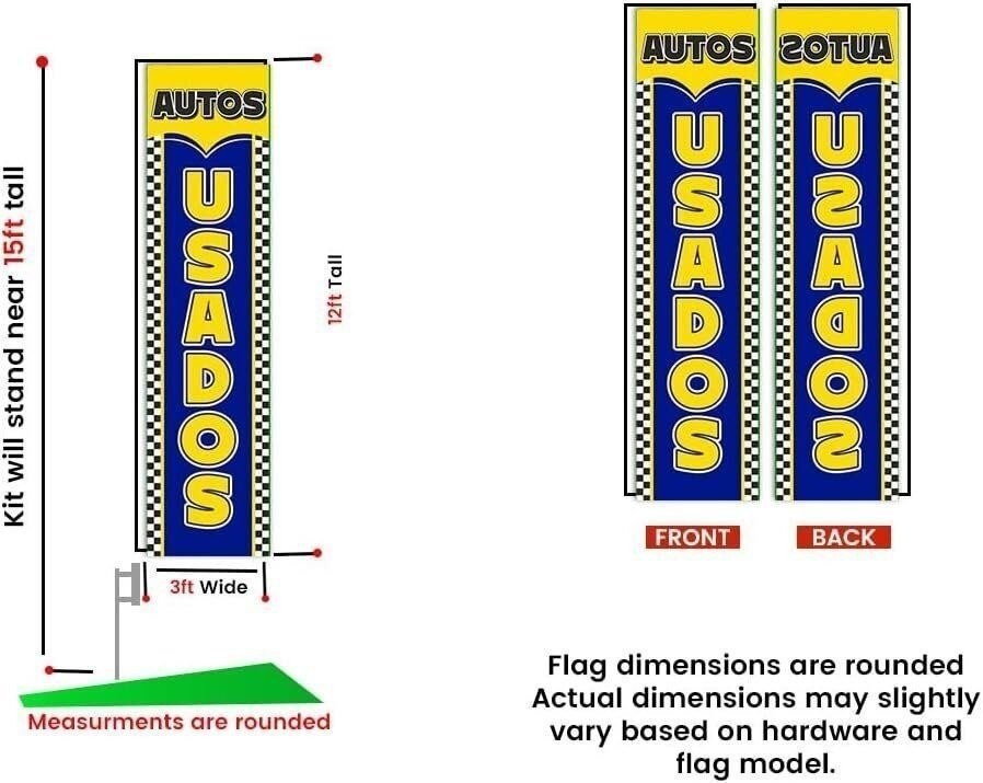 Auto Usados Business Advertising Rectangle Feather Banner Swooper Flag for…