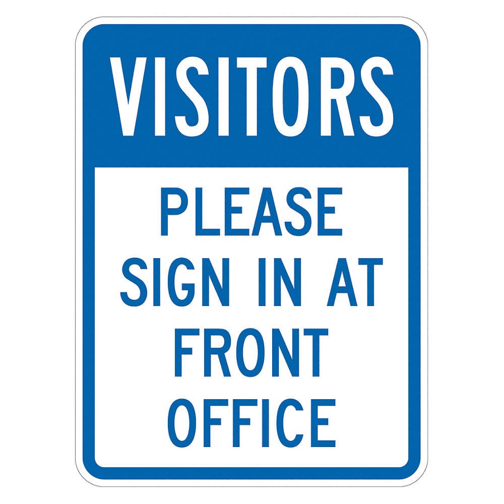 LYLE T1-6122-DG_12x18 Rflctv Visitors Sign,18x12in,Alum 448V03